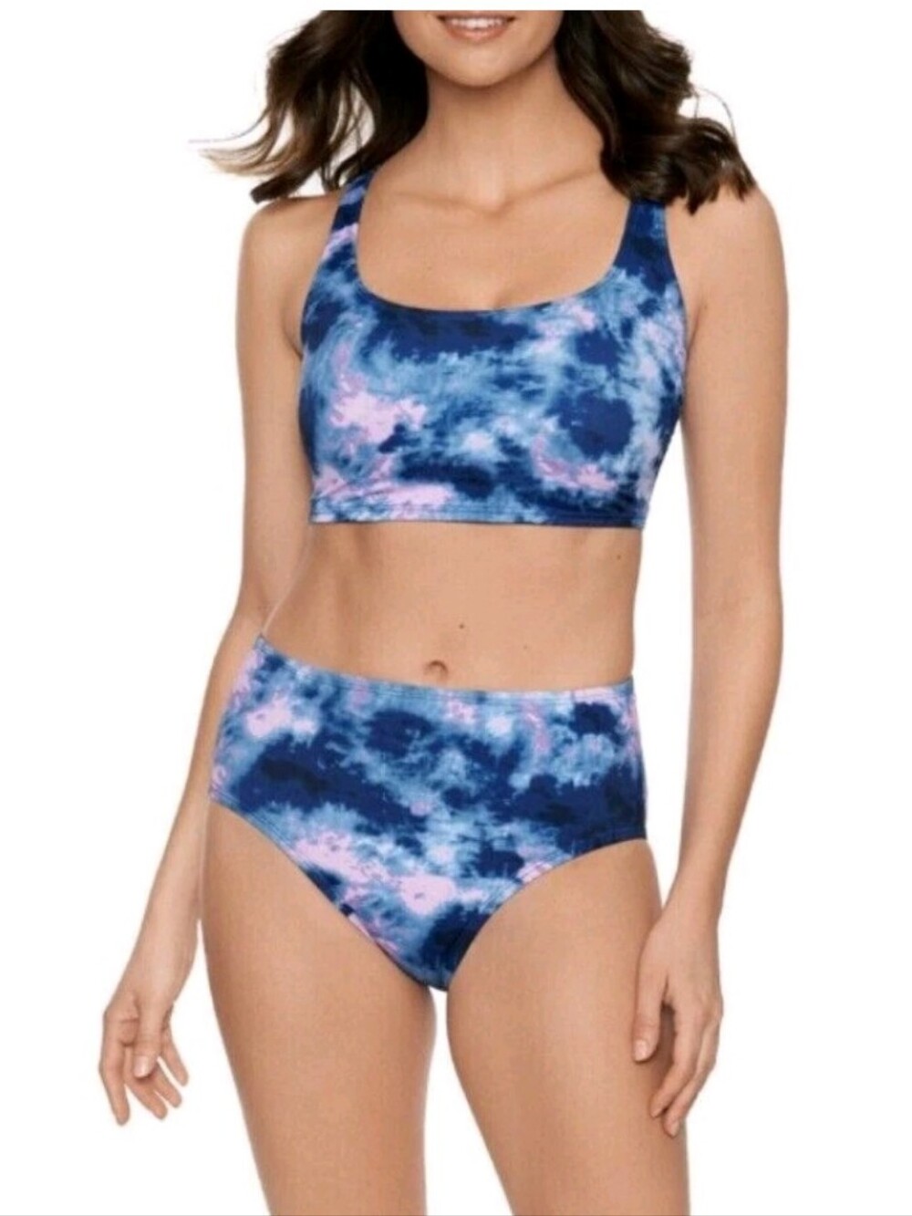 WOMEN'S HIGH WAIST SWIMSUIT 2 PIECE BY AVIA TOP SZ. L BOTTOMS SZ M